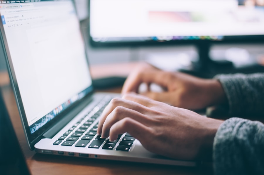 Designer working on a laptop